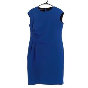 Lafayette 148 Imperial Blue Ponte Drape Sheath Dress